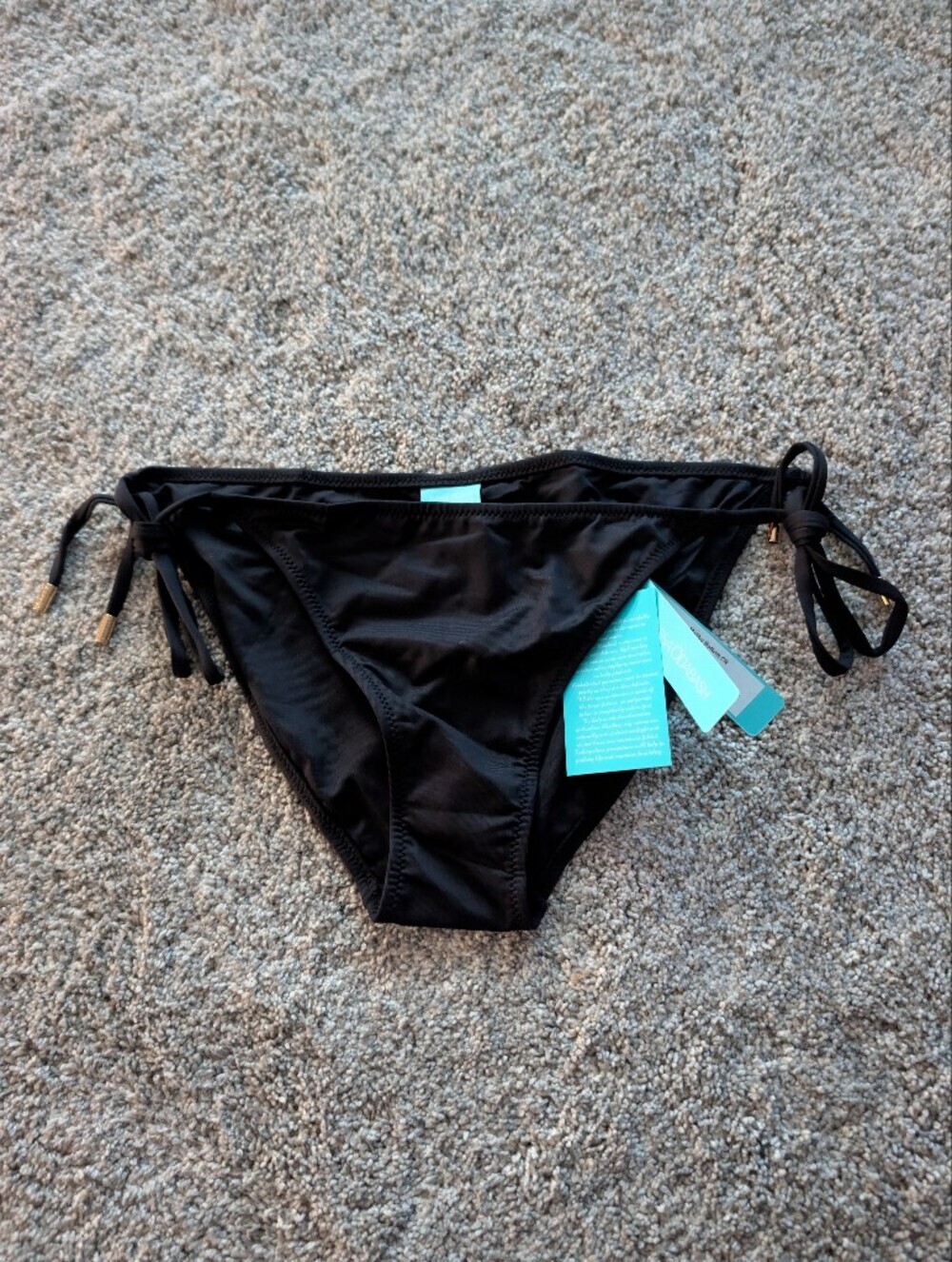 ​NWT Melissa Odabash Black Malibu Side-Tie Bikini Bottoms Sz US 12 / UK 16